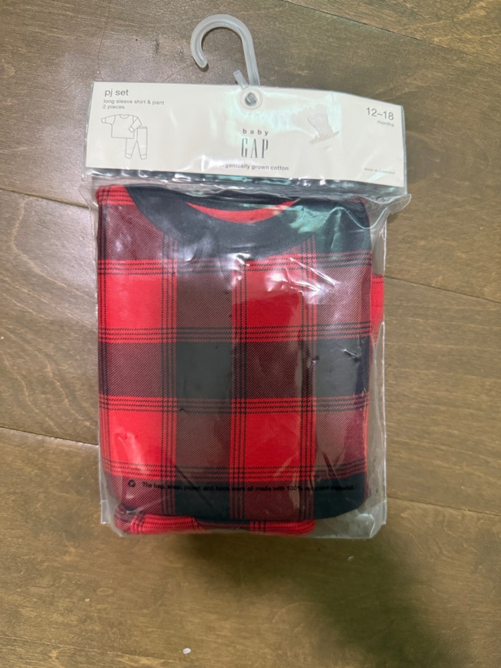 GAP Red and Black Plaid Baby Pajama Set